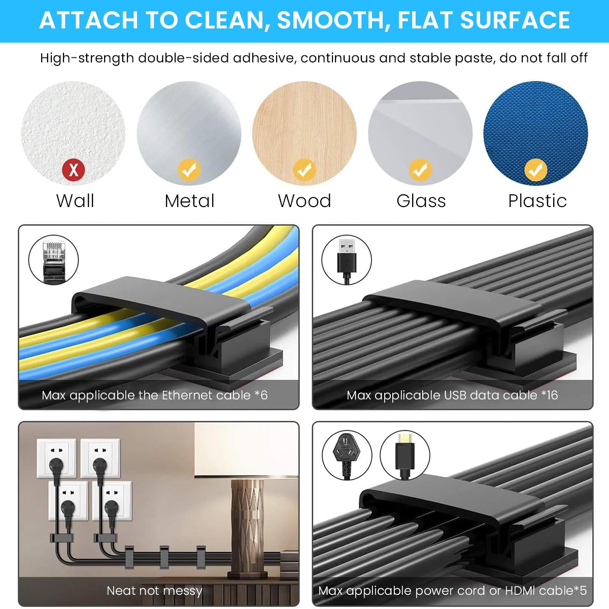 HASTHIP 152Pcs Cable Management Kit with 4 Cable Sleeve, 11 Silicone Cable Holder 10+2 Roll Cable Organiser Straps 15 Self Adhesive Cable Clips Holder 10 Large Cord Clips&100 Wire Organizer Ties (152Pcs) HASTHIP 152Pcs Cable Management Kit with 4 Cable Sleeve, 11 Silicone Cable Holder 10+2 Roll Cable Organiser Straps 15 Self Adhesive Cable Clips Holder 10 Large Cord Clips&100 Wire Organizer Ties (152Pcs)